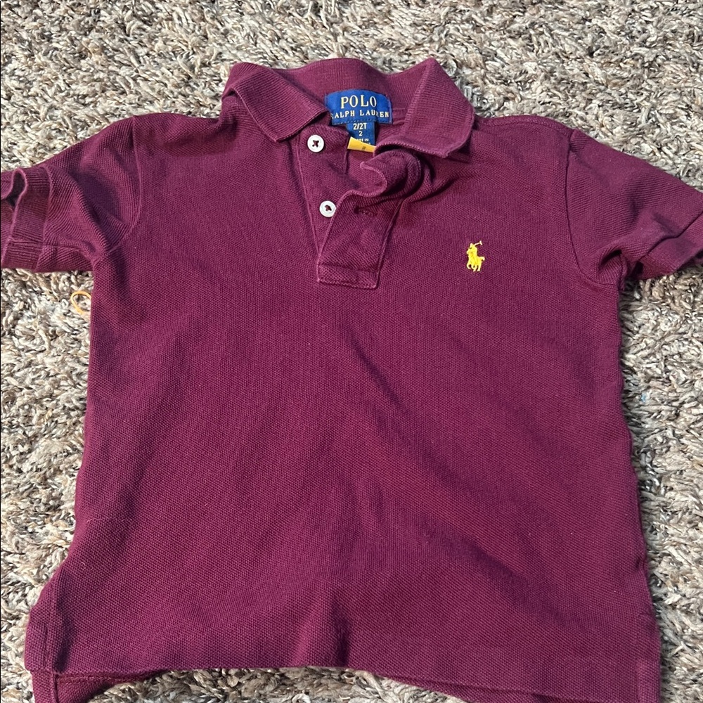 Polo by Ralph Lauren Kids Maroon Polo with Yellow Pony